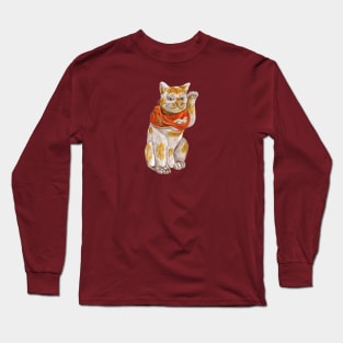 TITILEIN Lucky Cat Drawing Long Sleeve T-Shirt